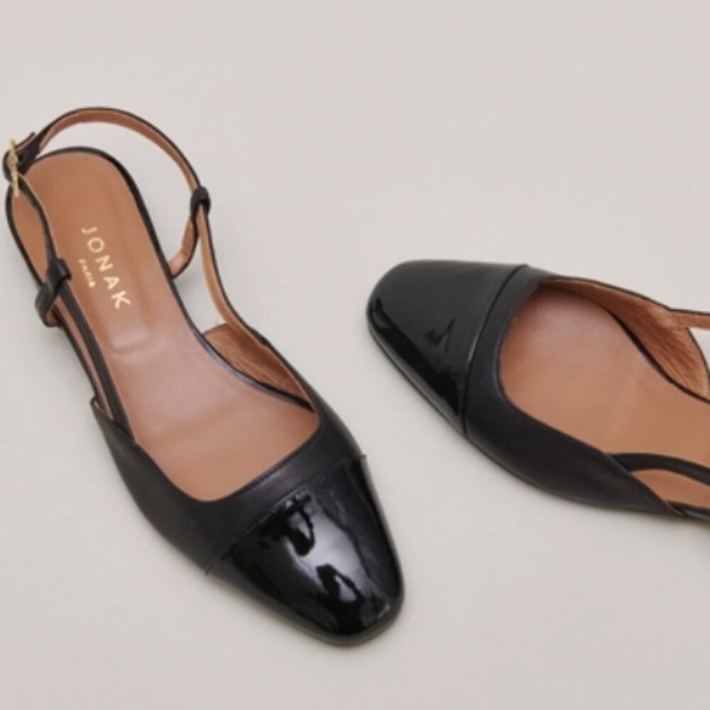 JONAK Black Slingbacks 8.5